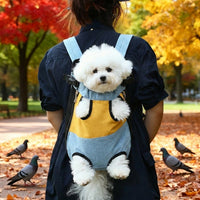 Dog Backpack and Cat Backpack Portable Pet Carrier, Canvas Front Facing Design with Shoulder Strap, Large Capacity Travel Hiking Pet Gift Bag