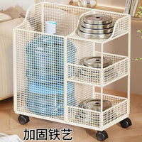 运动工具整理置物架瑜伽垫收纳筐家用带轮子可移动健身器材收纳箱