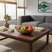 Light Luxury Gold Rim Fruit Bowl for Living Room Coffee Table Snack Candy Display