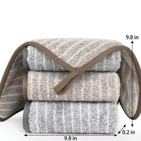 Quick-Drying Dishcloth Cleaning Cloths, Striped 25cm x 25cm Dish Cloths, High Absorbency Polyester Multipurpose Stitched Border Rag
