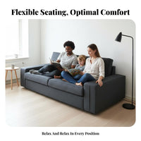 3-Seater Fabric Couch Removable Cover Sofa cleanable Seating Furniture for Families, Homeowners, Living Room, Lounge Area, Apartment