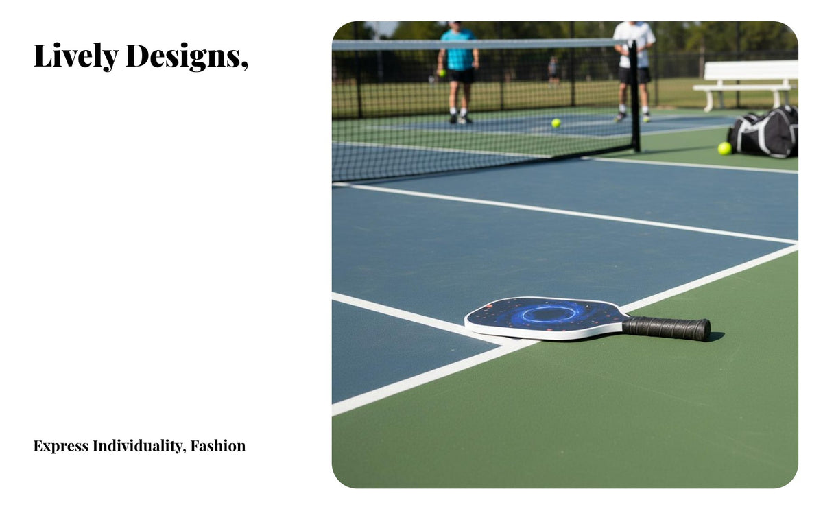 Pickleball Racket with Graphic Print Non-Slip Grip Wide Frame Pickleball Racket Shock Absorbing Wear-Resistant for Children