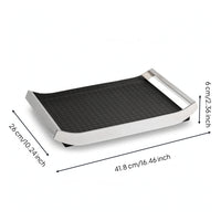 Tray with Leather Insert Woven Stainless Steel Tray Multipurpose Storage Organizer for Vanity, Dresser, Coffee Table