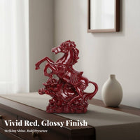 Good Fortune Feng Shui Horse Statue Exquisite Craftsmanship Feng Shui Horse Figurine Glossy Finish for Business Owners, Living Room, Office