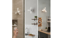 Compact Wall-Mounted Fan with Light spaceSaving Wall Fan with Light Memory Function Natural Breeze Mode for Bathroom