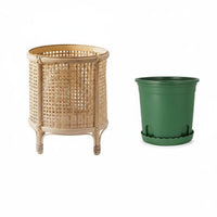 Basket Plant Stand Nordic Design House Decoration Natural Look for Indoor