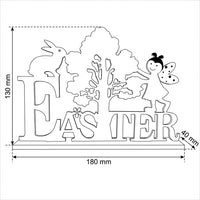 Easter Stand, Rainbow Desk Organizer Wood Wooden Pencil Holder Cute Design Wooden Spring Easter Sign Stand Table Decorations for Kids, Students, Bedroom, Classroom, Office