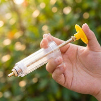 50ml Syringe with Metal Plunger, Clear Avian Feeding Tool for Parakeets, Includes Flexible Tubing and Spare Gasket, 3 Pieces
