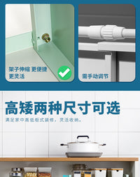 可伸缩厨房置物架台面橱柜隔板分层架柜内调料收纳锅架桌面小架子 【枪灰色】可伸缩长36~64*宽22*高18