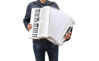 Piano Accordion Pearlescent Accordion with Straps Portable Musical Instrument for Students, Stage