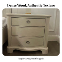 3-Drawer Nightstand Distressed Finish 3-Drawer Carved End Table Vintage design Anti-Tipping Safety for Homeowners, Entryway