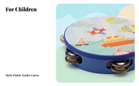 Child-Safe children's Tambourine Educational Percussion Playset Easy to Hold Hand Drum Develops physical abilitys for Kindergarten educators, Preschoolers, Music lesson, lessonroom, play area, play session