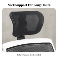 Ergonomic Design Office Chair Headrest Attachment Height Adjustable Clamp-on Headrest Drillno-Drill Installation Neck Support Breathable Mesh for Students, Gamers, Prolonged Sitting, Study Room, Gaming Setup