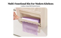 Cabinet Door Trash Bin Space-Saving Cabinet Door Waste Bin Foldable Kitchen Waste Basket Easy to Install for Bathroom, Office