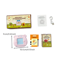 Bilingual Flashcard Reader with Screen Interactive Talking Flash Cards Reader Rechargeable Sensory Learning Kit Pocket-Sized for Preschoolers, Toddlers, Travel