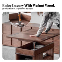 Mobile with casters Adjustable elevatingTop End Table Space-Saving Design elevatingTop Rolling Cart Multi-Functional Nightstand Folding surface for Small Apartment Dwellers, Remote Workers, Homeowners, Living Room, Next to Sofa, Home Office, Bedroom
