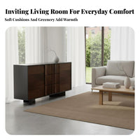 Minimalist Wooden Frame Couch Wabi-Sabi Design Sofa Simple Aesthetic Living Room Furniture for Small Apartment Residents, Hotel Owners, Lounge Area