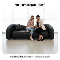Upholstered 2-Person Settee Italian & Design Scalloped rear Sofa Retro Design Reception Couch for Business Owners, partners, Waiting Room, Office, Bedroom