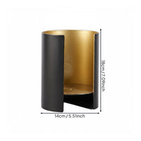 Light Luxury Design Black and Gold Candle Stand Decorative Accent Modern Metal Candle Holder for Study Room, Showroom, Dining Table