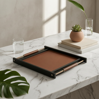 Decorative Tray with Handles Sturdy Tray with Handles Modern for Vanity