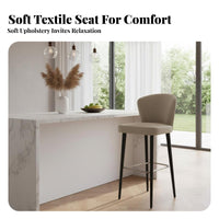 Upholstered Highspine Stool with Rearrest Bar Chair Modern Design Seating Furniture for Homeowners, Business Owners, Restaurant, Counter, Kitchen