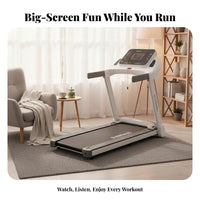 Shock Absorption Foldable Treadmill Quiet Engine Electric Folding Treadmill Safety Key Foldable Running Machine Real-Time Progress Tracking for Seekers, Indoor, Apartment