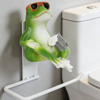 Frog Toilet Paper Holder Playful Lavatory Accessory Green for Powder Room