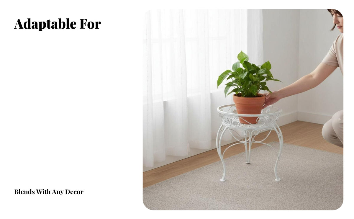 Vintage design Single-Tier Plant Stool Floor-Standing Flower Pot Holder Sturdy Household Accessory handmade for Balcony