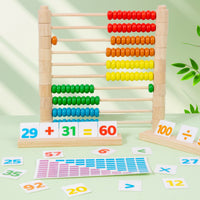 Abacus with Number Cards Child-Centered Wooden Abacus Counting Frame Educational Math Toy Colorful for Children, Homeschool