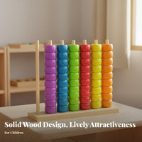 Sturdy Wood Child-Centered Stringing Beads Set Develops Fine Movement Skills Lacing and Stacking Blocks Hand-Eye Coordination