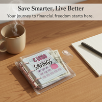 Mini PVC Money Saving Binder with Pockets, Portable Budget Planner Organizer for Cash and Cards