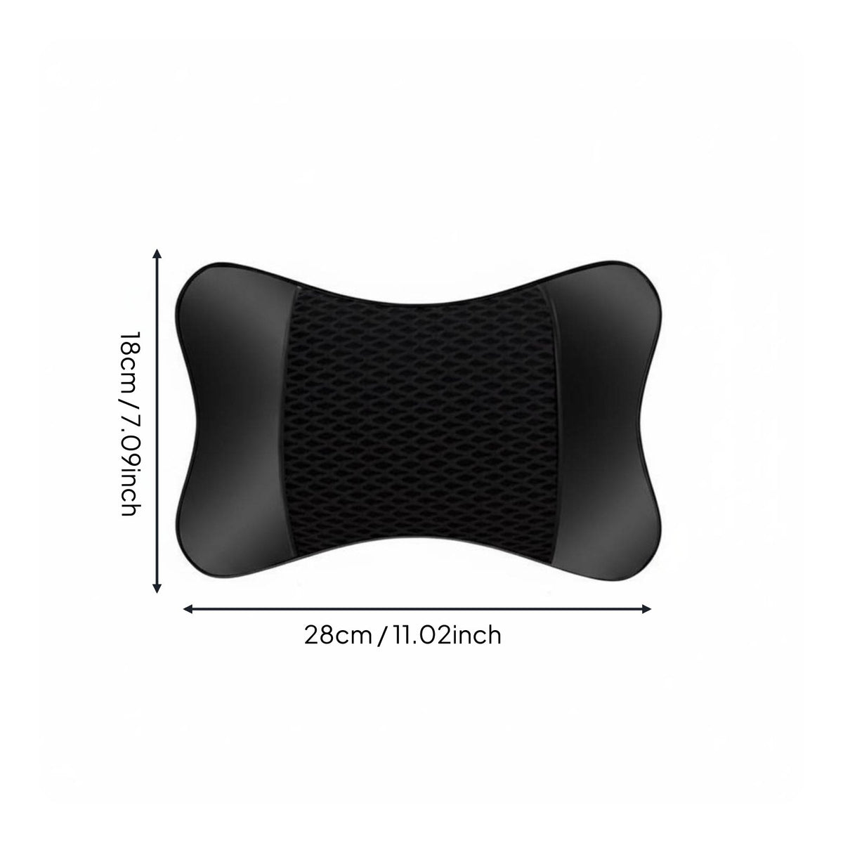 Breathable Mesh Neck Pillow Four-Season Use Car Neck Support Pillow PU Leather Car Headrest for Drivers, Commuters