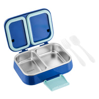 Leakproof Lunch Box with Stainless Steel Liner Compact Divided Lunch Container Portable Food-Grade for Adults, Students, Office, Travel