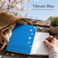 A6 Hardcover Blank Page Notebook with Star Pattern for Students