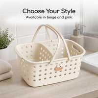 Portable Shower Caddy Basket for Bathroom Dormitory, Quick-Dry Storage Tote with Wet/Dry Separation