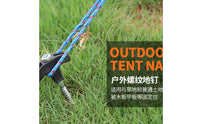 Camping Stake Kit with Storage Case Easy to Install Tent Stakes with Storage Box Screw-in Ground Anchors for Tarp Shelter