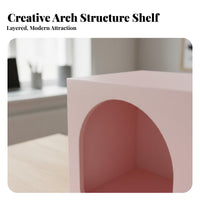 Cream Wind Design Cave Aesthetic Storage Rack Space-Saving Desktop Organizer Cabinet Versatile Use Freestanding Storage Cabinet Easy to Clean for Decor Enthusiasts, Homeowners, Living Room, Bedroom, Home Office, Entryway