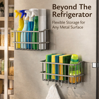 Refrigerator Organizer Made of Carbon Steel for Kitchen Organization, 28cm Storage Rack for Side