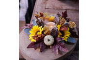 Tabletop Wreath with Candle Holder Decorative Decorations Multicolor for Mantel