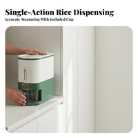 Single-Press Dispensing Rice Dispenser Moisture-Proof Sealed Rice Bin Slim Body for Countertop, Cabinet