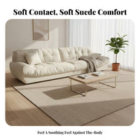 Cumulus Sofa Creamy cream Color Living Room Furniture Designer Inspired Upholstered Couch for Interior Designers, Design aficionados, Lounging, Showroom