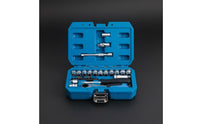 29 Pieces Adapter Included Pass-Through Socket Set CR-V Steel 12-Point Socket Wrench Set Extension Bar Compact Design for Mechanics