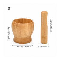 Bamboo Mortar and Pestle Handheld Mortar and Pestle Garlic Crusher Rustic Molcajete Lightweight for Home Cooks
