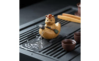 Hand Carved Small Horse Figurine Craft Tea Pet Handmade Violet Clay Horse Statue for Office Desk