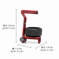 Miniature Tire Dolly, 1/64 Scale, Model Tire Dolly, Garage Diorama Accessories, Approximately 2cm, Resin-made