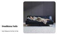 Foldable Design Armless Fold-extendable Sleeper Space-Saving Sofa Bed doubleUse transformable Couch minimalist design for Apartment Dwellers, Homeowners with Guests, Students, Small Spaces, Living Room, Home Office