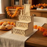 Day of the Dead Altar Decorative Wood Skull Altar Tiered for Memorial