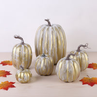 7 Pieces Artificial Pumpkins Textured Foam Pumpkins Realistic Pumpkin Set for Tabletop Styling