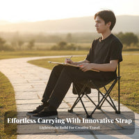 Foldable Folding Sketching Stool Easy to Carry Portable Artist Chair Sturdy Frame Collapsible Chair with Backrest Anti-Slip Feet for Art Students, Fishermen, Picnic, Hiking, Garden