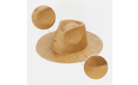 Woven Grass Hat with Wide Brim Soft Panama Hat Packable Foldable for Travelers, Vacation